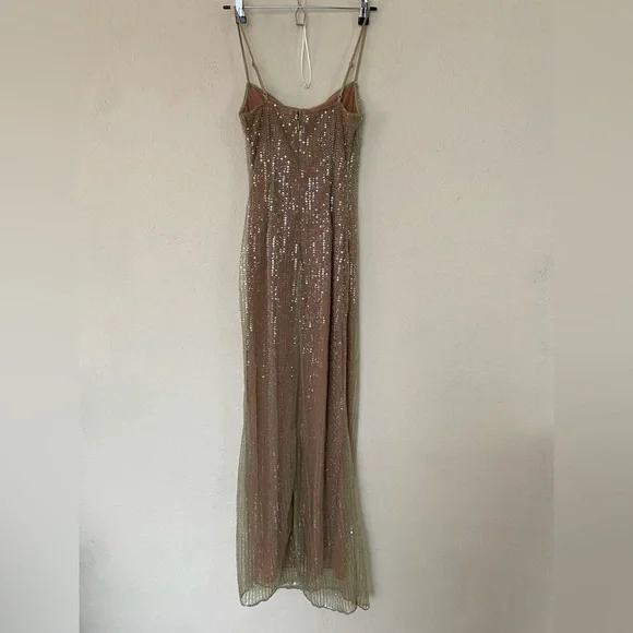 LIMITED EDITION House‎ of CB 'Alondra' Cafe Au Lait Beaded Maxi Dress NWOT sz XS - Picture 5 of 15